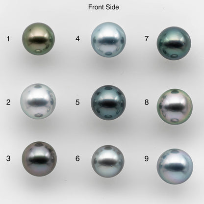 8-9mm High Quality Tahitian Pearl Round in Natural Color and Very Nice Luster, Single Piece Loose Undrilled, SKU # 2138TH