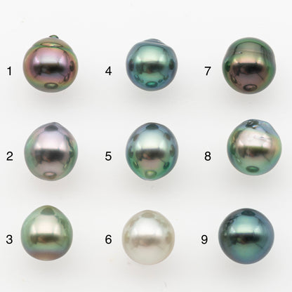 9-10mm Tahitian Pearl, Loose Undrilled with High Luster and Minor Blemishes for Jewelry Making, SKU # 3027TH
