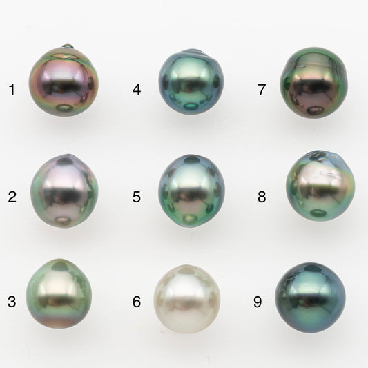 9-10mm Tahitian Pearl, Loose Undrilled with High Luster and Minor Blemishes for Jewelry Making, SKU # 3027TH
