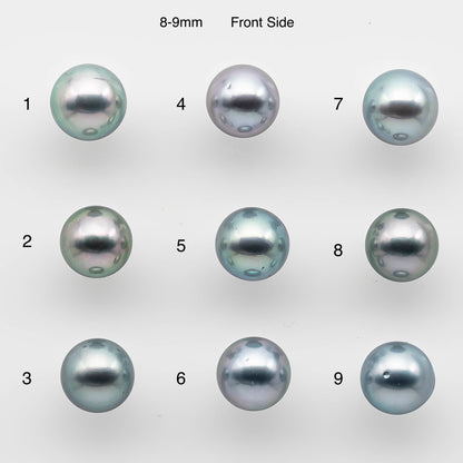 8-11mm High Quality Tahitian Pearl Round in Natural Color and Very Nice Luster, Single Piece Loose Undrilled, SKU # 2139TH