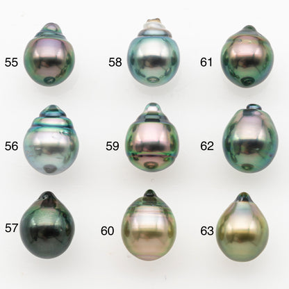9-10mm Tahitian Pearl, Loose Undrilled with High Luster and Minor Blemishes for Jewelry Making, SKU # 3027TH