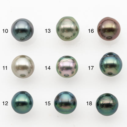 9-10mm Tahitian Pearl, Loose Undrilled with High Luster and Minor Blemishes for Jewelry Making, SKU # 3028TH