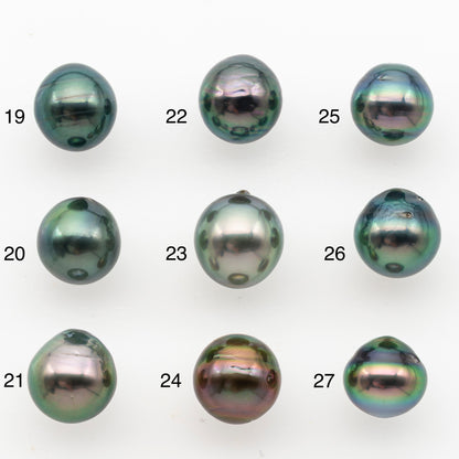 9-10mm Tahitian Pearl, Loose Undrilled with High Luster and Minor Blemishes for Jewelry Making, SKU # 3028TH