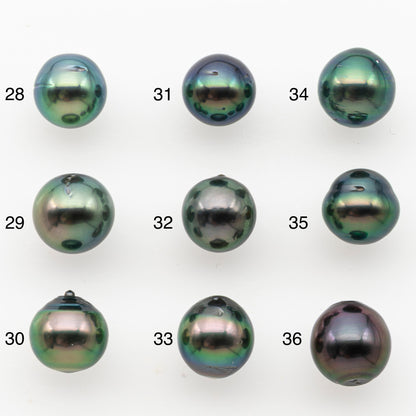 9-10mm Tahitian Pearl, Loose Undrilled with High Luster and Minor Blemishes for Jewelry Making, SKU # 3028TH