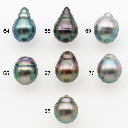 9-10mm Tahitian Pearl, Loose Undrilled with High Luster and Minor Blemishes for Jewelry Making, SKU # 3028TH