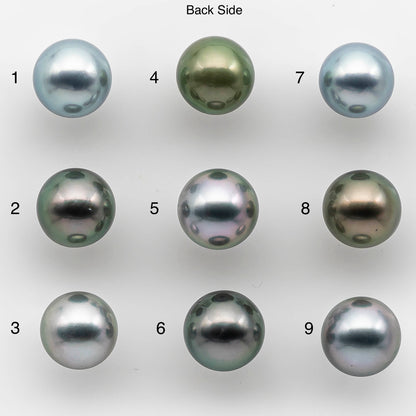 9-10mm AAA Round Tahitian Pearl in Natural Color and Very Nice Luster, Single Piece Loose Undrilled for Making Jewelry SKU # 2140TH