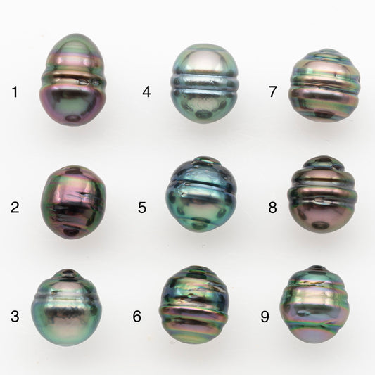 9-10mm Tahitian Pearl, Loose Undrilled with High Luster and Minor Blemishes for Jewelry Making, SKU # 3029TH