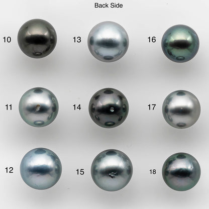 9-10mm AAA Round Tahitian Pearl in Natural Color and Very Nice Luster, Single Piece Loose Undrilled for Making Jewelry SKU # 2140TH