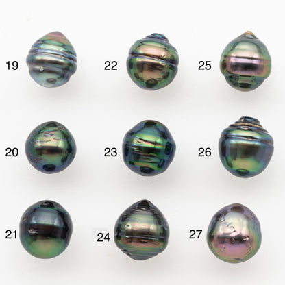 9-10mm Tahitian Pearl, Loose Undrilled with High Luster and Minor Blemishes for Jewelry Making, SKU # 3029TH