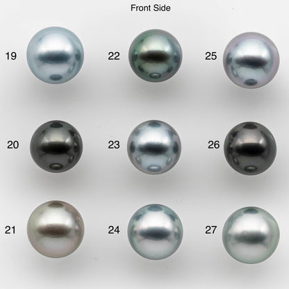 9-10mm AAA Round Tahitian Pearl in Natural Color and Very Nice Luster, Single Piece Loose Undrilled for Making Jewelry SKU # 2140TH