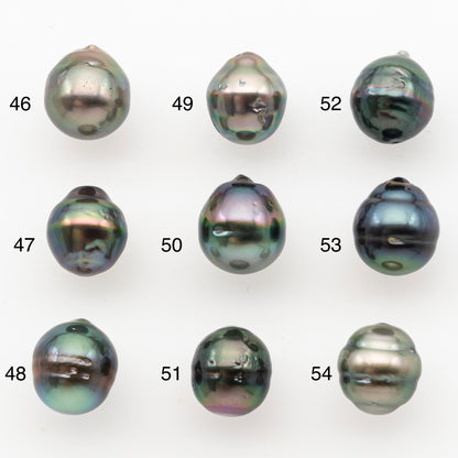 9-10mm Tahitian Pearl, Loose Undrilled with High Luster and Minor Blemishes for Jewelry Making, SKU # 3029TH
