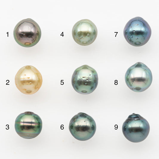 8-9mm Tahitian Pearl, Loose Undrilled with High Luster and Minor Blemishes for Jewelry Making, SKU # 3030TH