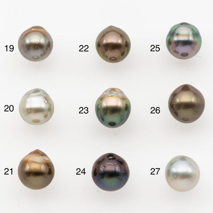 8-9mm Tahitian Pearl, Loose Undrilled with High Luster and Minor Blemishes for Jewelry Making, SKU # 3030TH