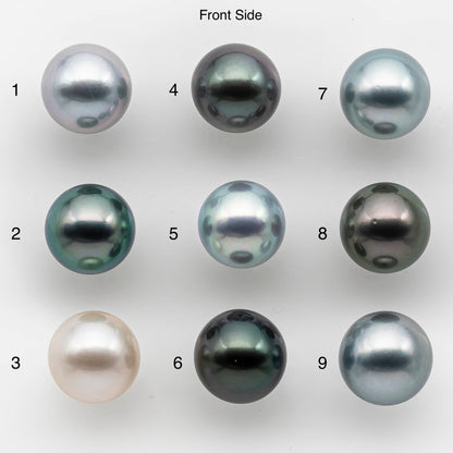 10-11mm High Quality Tahitian Pearl Round in Natural Color and Very Nice Luster, Single Piece Loose Undrilled for Making Jewelry SKU #2142TH