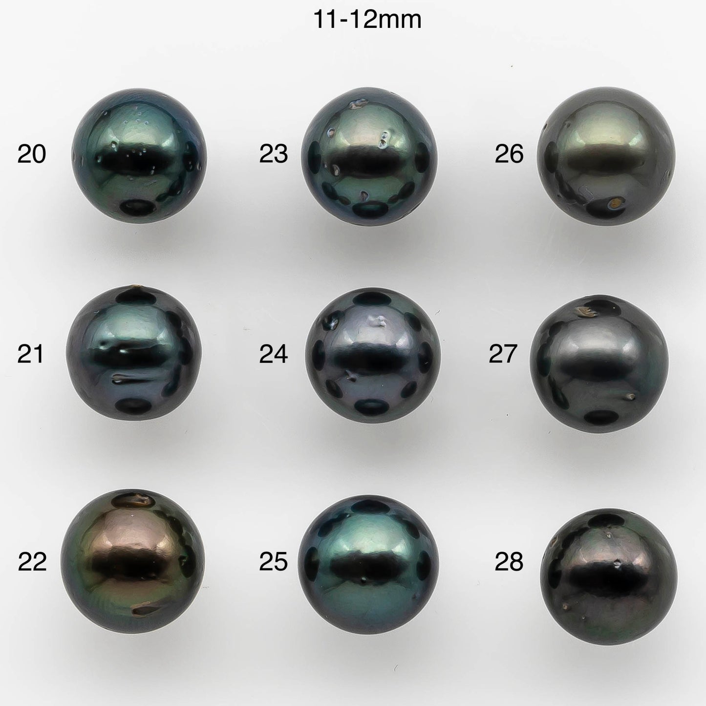 9-14mm Tahitian Pearl Round with High Luster and Natural Color with Blemishes, Loose Single Piece Undrilled, SKU # 2149TH