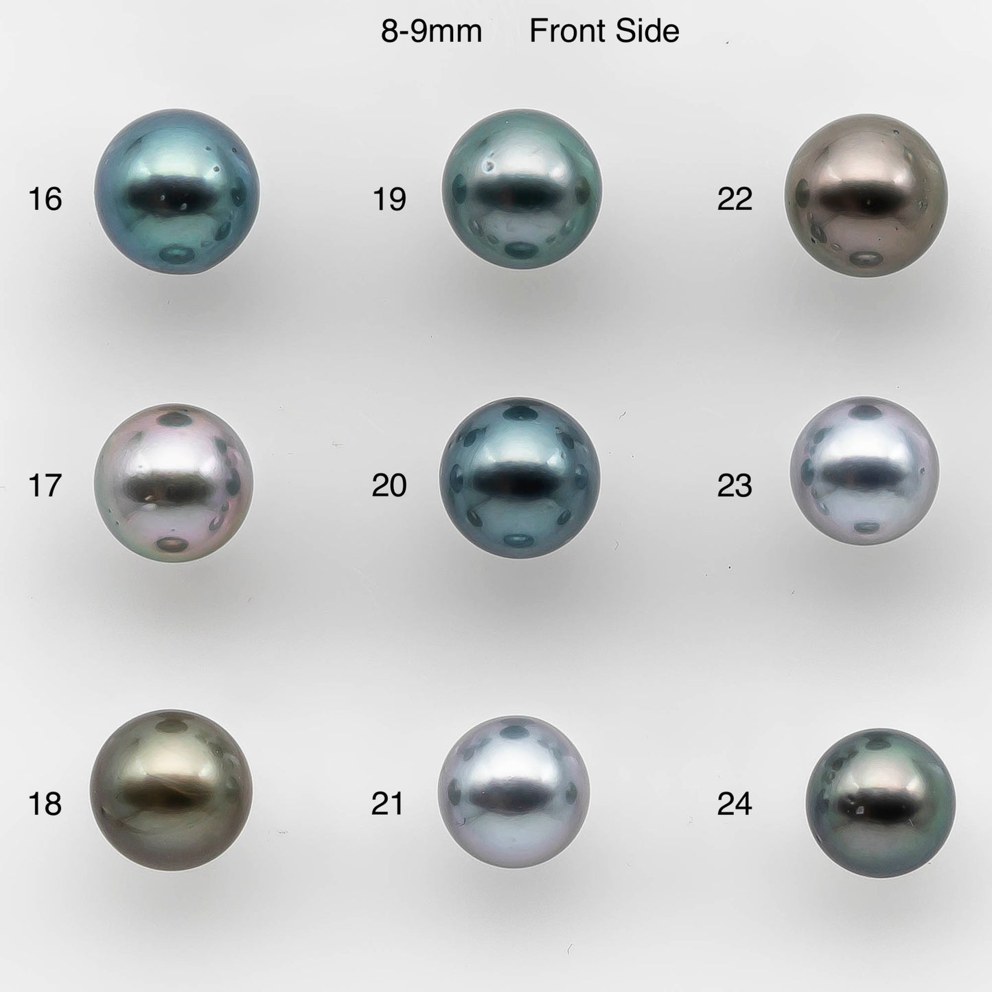 8-10mm Tahitian Pearl Round with High Luster and Natural Color with Minor Blemishes, Loose Single Piece Undrilled, SKU # 2150TH