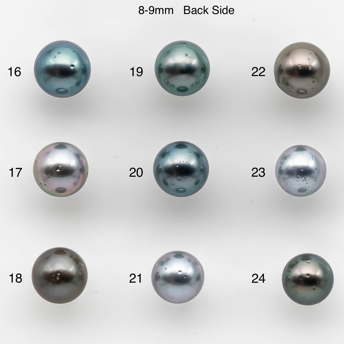 8-10mm Tahitian Pearl Round with High Luster and Natural Color with Minor Blemishes, Loose Single Piece Undrilled, SKU # 2150TH