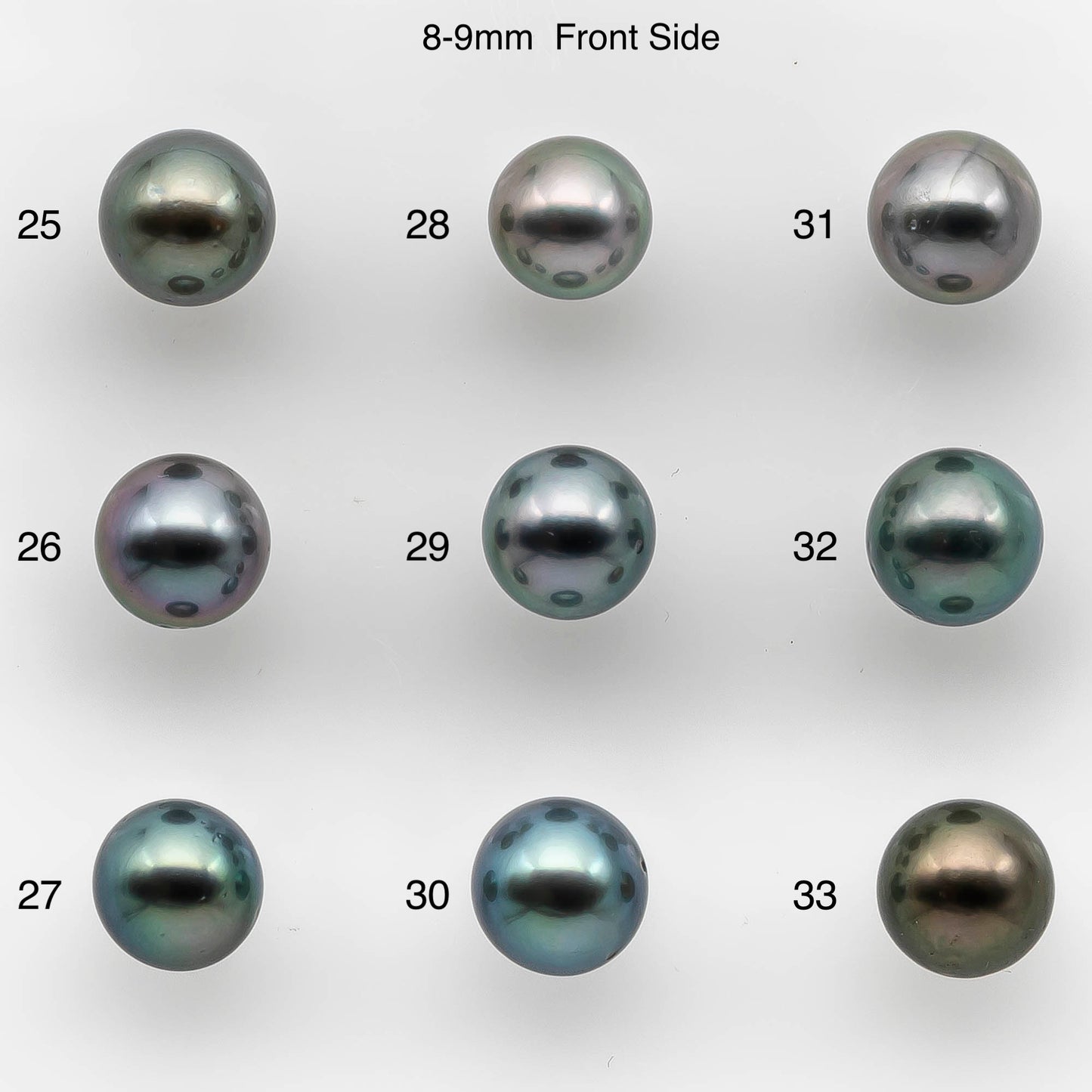 8-10mm Tahitian Pearl Round with High Luster and Natural Color with Minor Blemishes, Loose Single Piece Undrilled, SKU # 2150TH