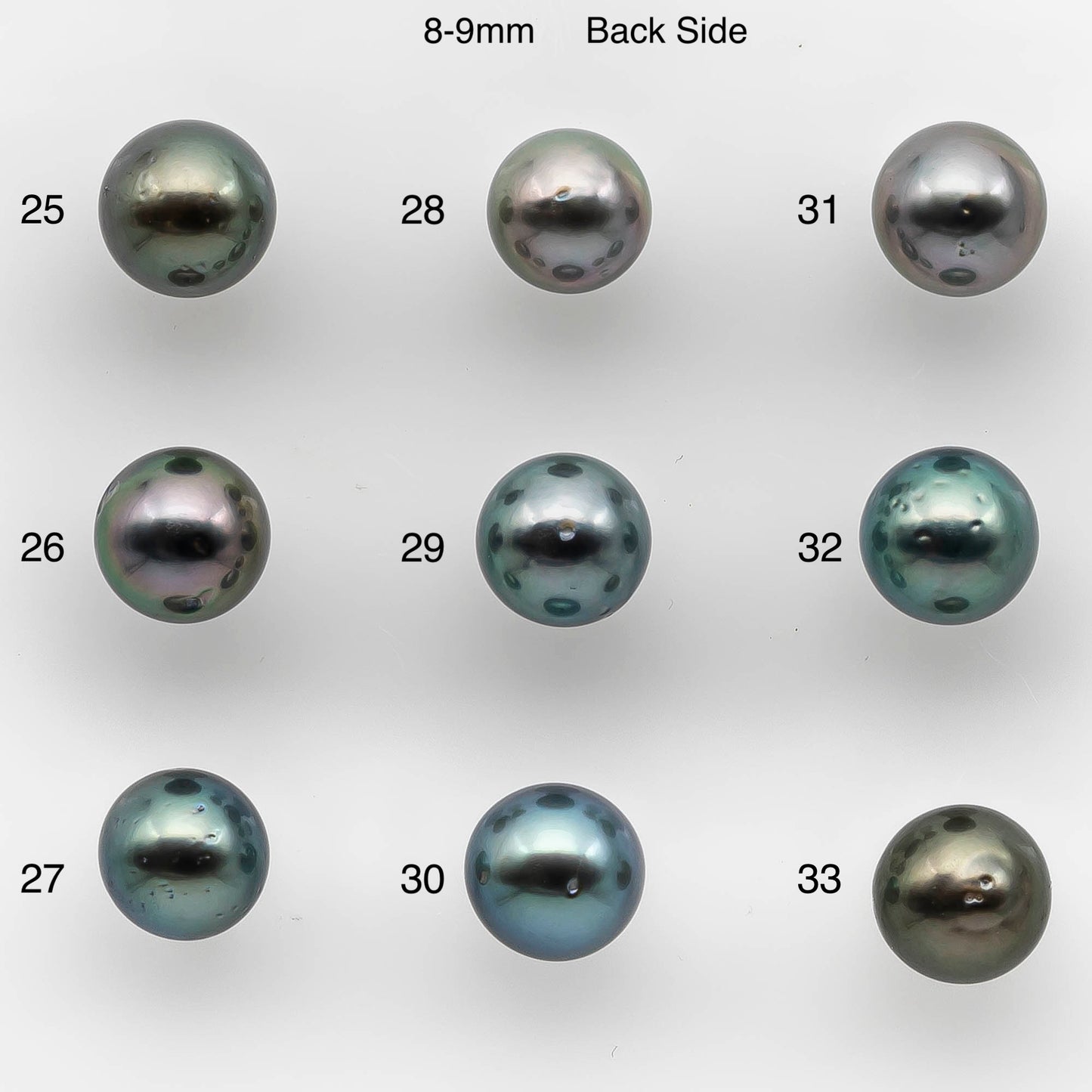 8-10mm Tahitian Pearl Round with High Luster and Natural Color with Minor Blemishes, Loose Single Piece Undrilled, SKU # 2150TH