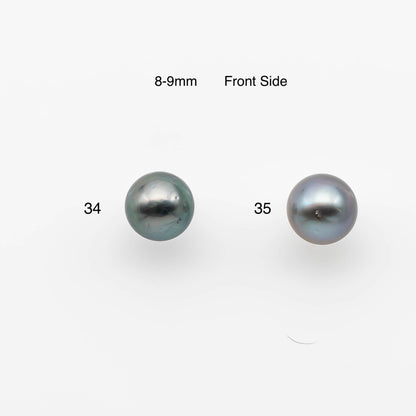8-10mm Tahitian Pearl Round with High Luster and Natural Color with Minor Blemishes, Loose Single Piece Undrilled, SKU # 2150TH