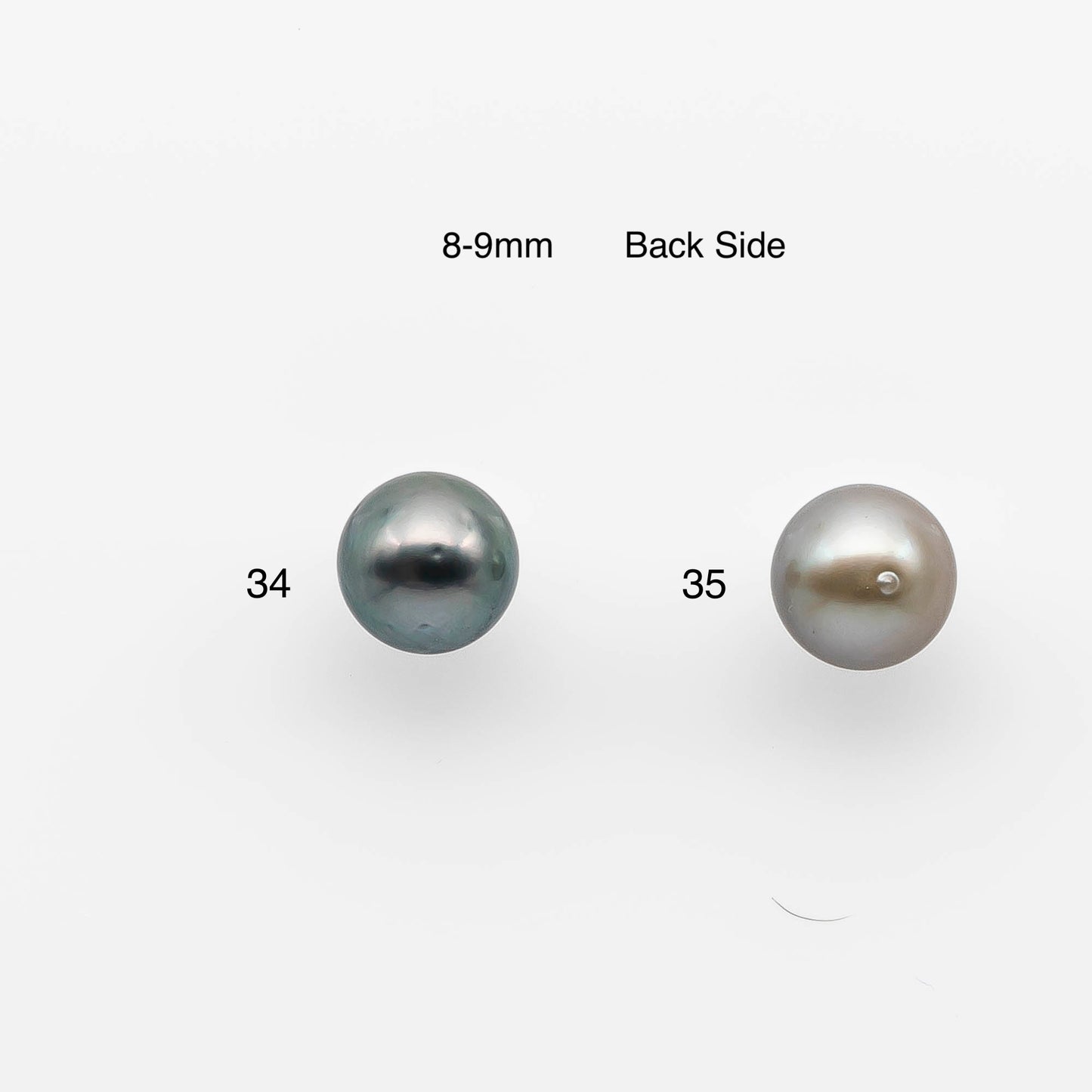 8-10mm Tahitian Pearl Round with High Luster and Natural Color with Minor Blemishes, Loose Single Piece Undrilled, SKU # 2150TH