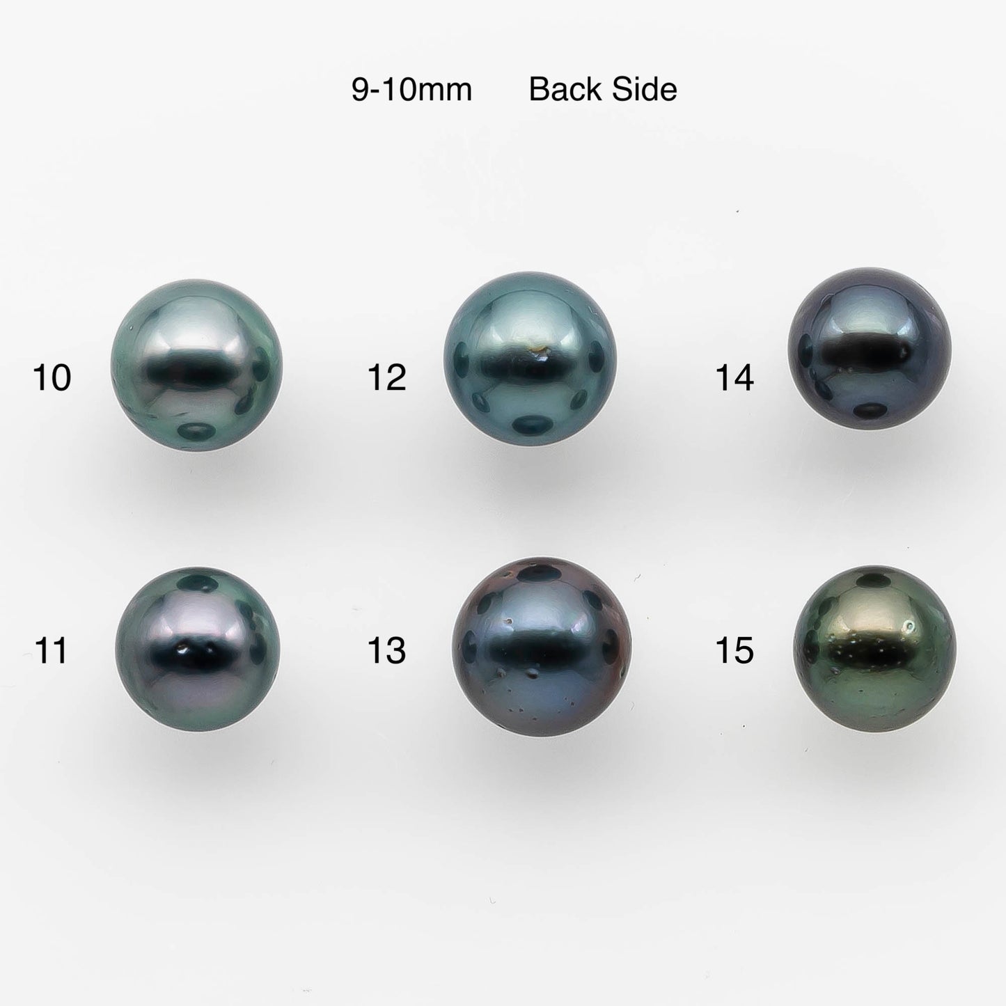 8-10mm Tahitian Pearl Round with High Luster and Natural Color with Minor Blemishes, Loose Single Piece Undrilled, SKU # 2150TH