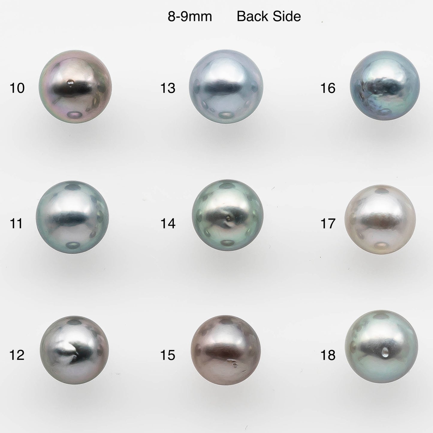 8-10mm Tahitian Pearl with High Luster and Natural Color in Silver Blue with Minor Blemishes, Loose Single Piece Undrilled, SKU # 2151TH