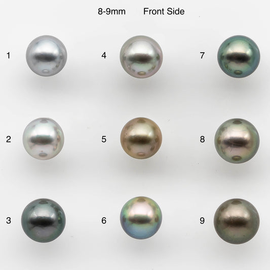 8-10mm Tahitian Pearl with High Luster and Natural Color in Silver Blue with Minor Blemishes, Loose Single Piece Undrilled, SKU # 2151TH