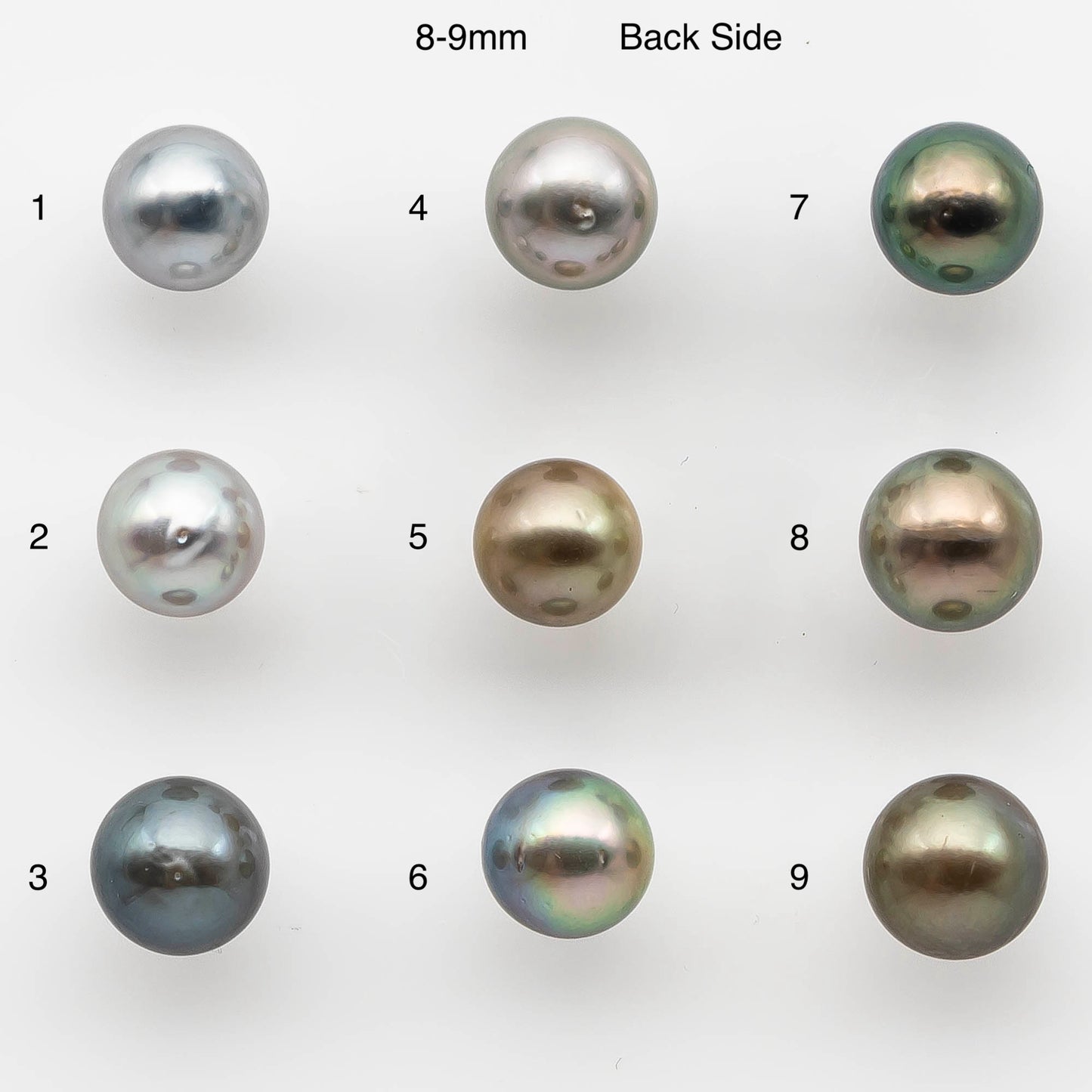 8-10mm Tahitian Pearl with High Luster and Natural Color in Silver Blue with Minor Blemishes, Loose Single Piece Undrilled, SKU # 2151TH