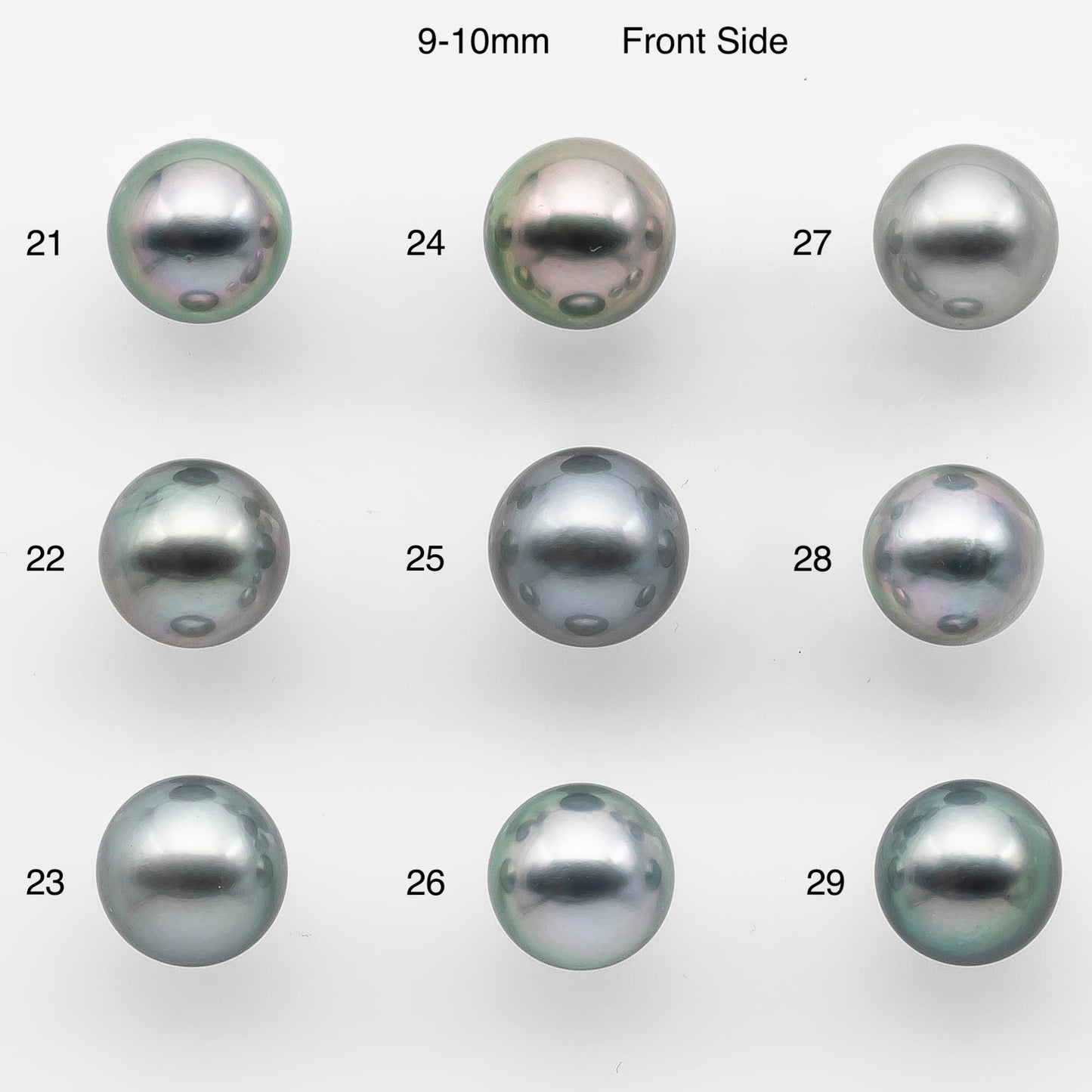 8-10mm Tahitian Pearl with High Luster and Natural Color in Silver Blue with Minor Blemishes, Loose Single Piece Undrilled, SKU # 2151TH