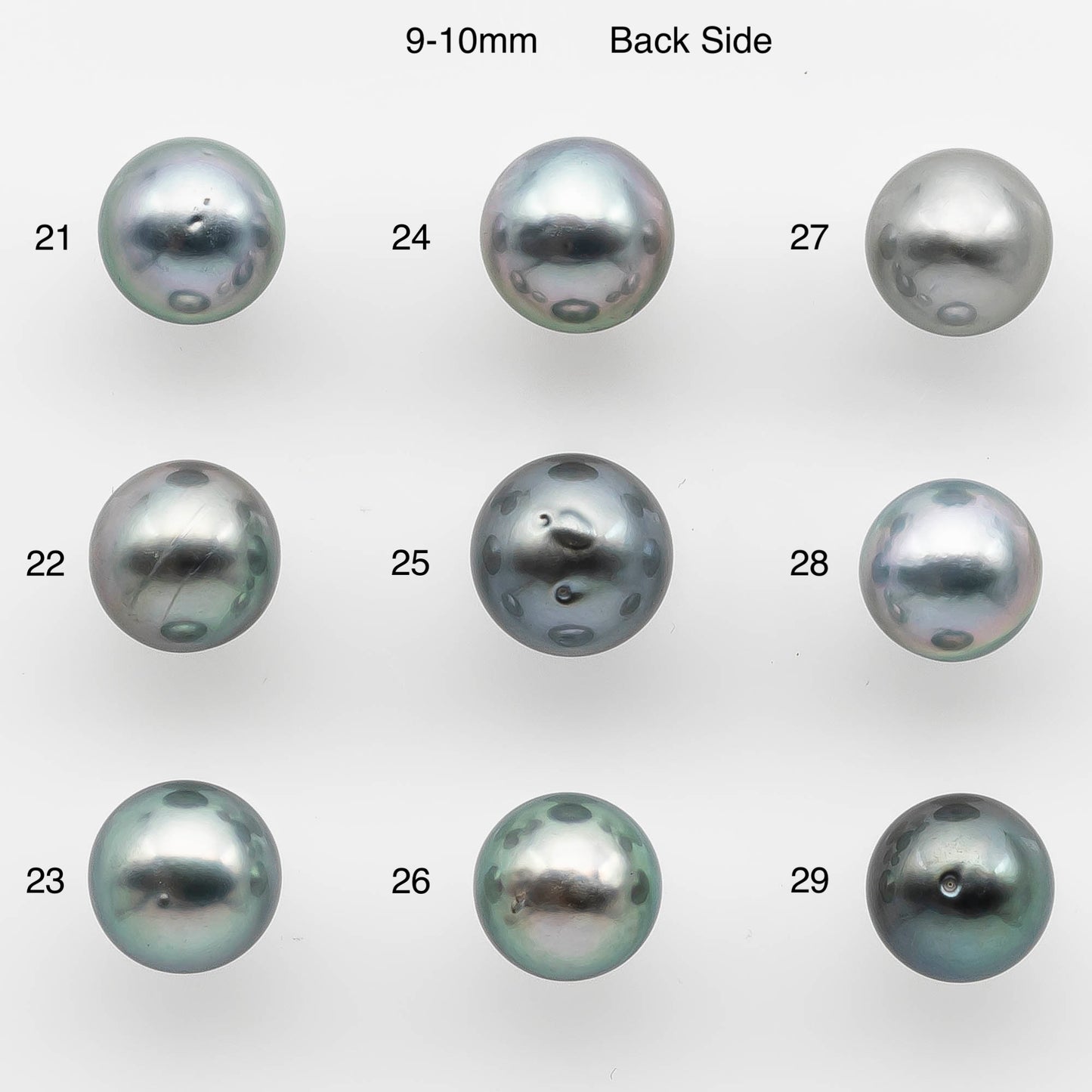 8-10mm Tahitian Pearl with High Luster and Natural Color in Silver Blue with Minor Blemishes, Loose Single Piece Undrilled, SKU # 2151TH