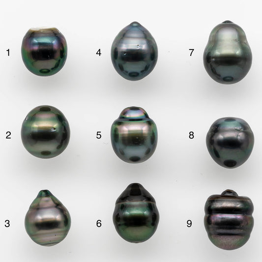 10-11mm Tahitian Pearl Drop with High Luster and Natural Color with Minor Blemishes, Loose Single Piece Undrilled, SKU # 2161TH