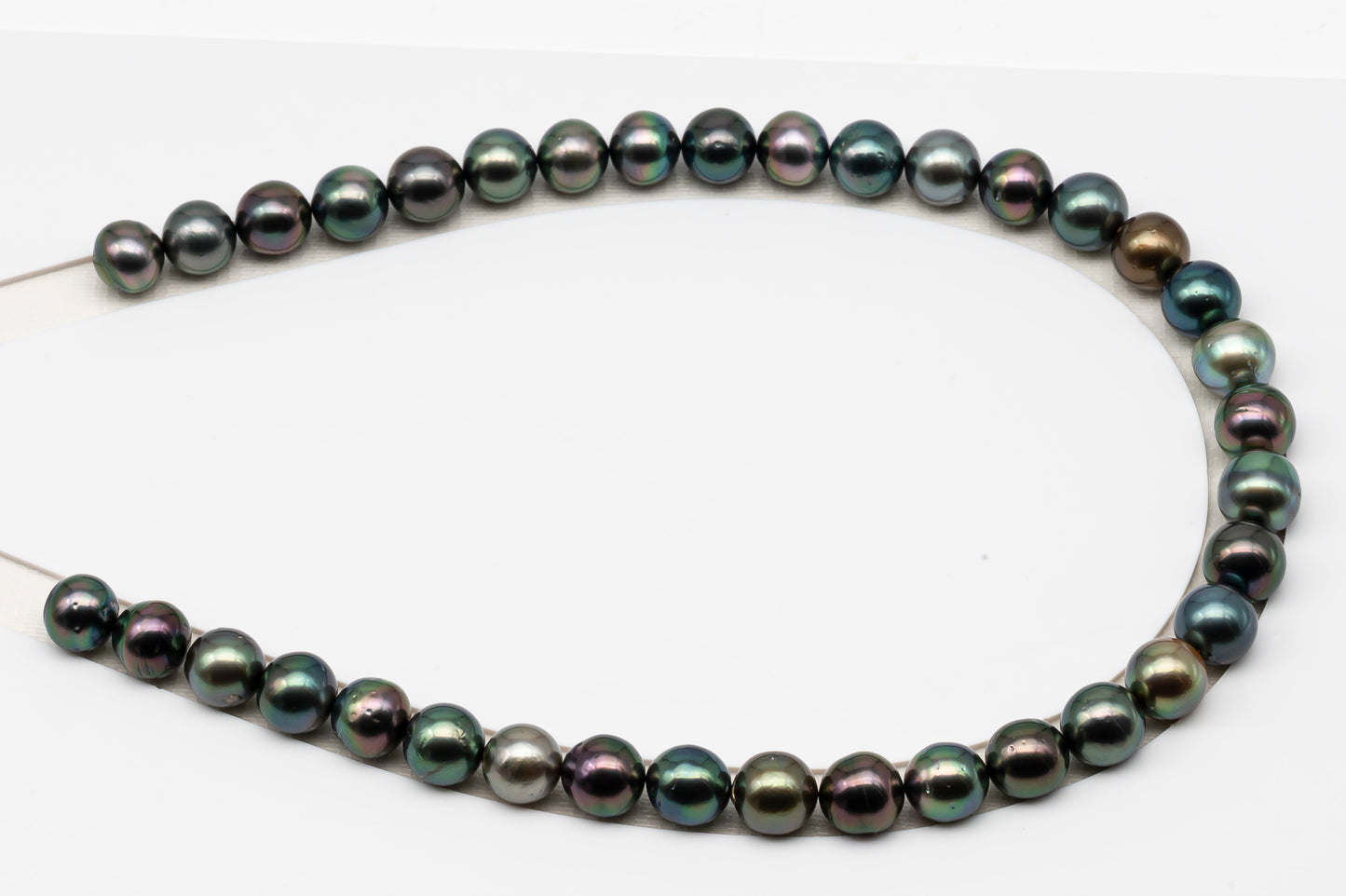11-12mm Tahitian Pearls, 16” Full Strand, Undrilled (No Hole), Natural Color, High Luster, SKU # 3056TH