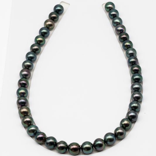 11-12mm Tahitian Pearls, 16” Full Strand, Undrilled (No Hole), Natural Color, High Luster, SKU # 3057TH