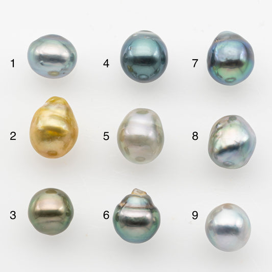 8-9mm Tahitian Pearl, Loose Undrilled with High Luster and Minor Blemishes for Jewelry Making, SKU # 3062TH