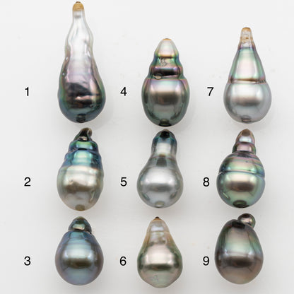 9-10mm Tahitian Pearl, Loose Undrilled with High Luster and Minor Blemishes for Jewelry Making, SKU # 3063TH