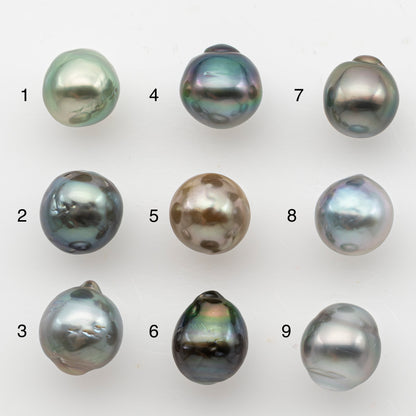 9-10mm Tahitian Pearl, Loose Undrilled with High Luster and Minor Blemishes for Jewelry Making, SKU # 3064TH