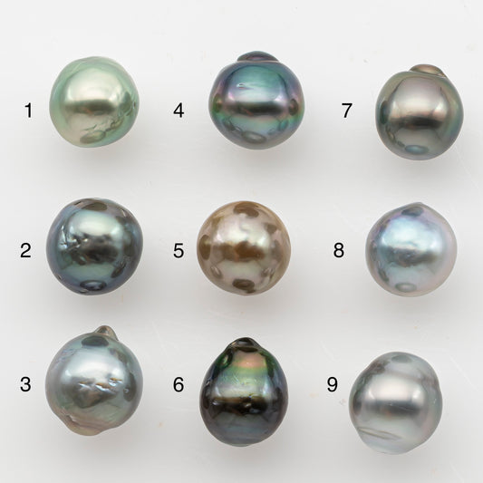 9-10mm Tahitian Pearl, Loose Undrilled with High Luster and Minor Blemishes for Jewelry Making, SKU # 3064TH