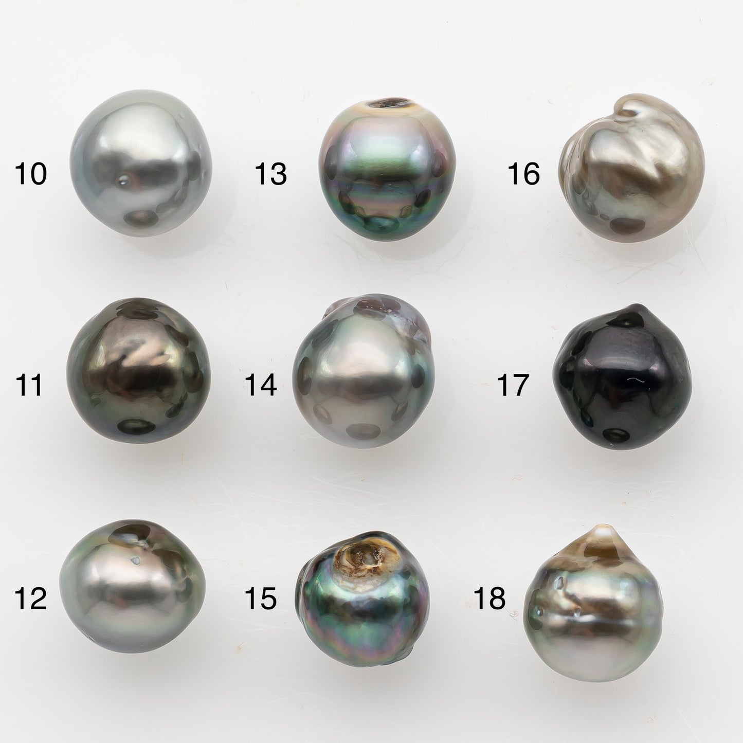 9-10mm Tahitian Pearl, Loose Undrilled with High Luster and Minor Blemishes for Jewelry Making, SKU # 3064TH