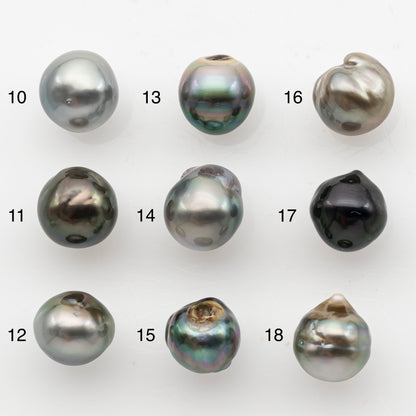 9-10mm Tahitian Pearl, Loose Undrilled with High Luster and Minor Blemishes for Jewelry Making, SKU # 3064TH