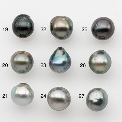 9-10mm Tahitian Pearl, Loose Undrilled with High Luster and Minor Blemishes for Jewelry Making, SKU # 3064TH