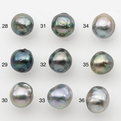 9-10mm Tahitian Pearl, Loose Undrilled with High Luster and Minor Blemishes for Jewelry Making, SKU # 3064TH