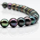 9-10mm Round Tahitian Pearl in Multi Color with High Quality Full Strand, High Luster and Natural Color for Jewelry Making, SKU # 1552TH