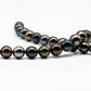 9-10mm Round Tahitian Pearl in Multi Color with High Quality Full Strand, High Luster and Natural Color for Jewelry Making, SKU # 1552TH