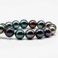 9-10mm Round Tahitian Pearl in Multi Color with High Quality Full Strand, High Luster and Natural Color for Jewelry Making, SKU # 1552TH