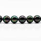 9-10mm Peacock Round Tahitian Pearl in High Quality Half Strand with Blemish, High Luster and Natural Color for Jewelry Making, SKU # 1553TH