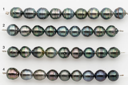 10-11mm Tahitian Pearl Short Strand with Minor Blemishes, Natural Colors, SKU # 3354TH