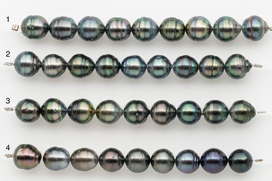 10-11mm Tahitian Pearl Short Strand with Minor Blemishes, Natural Colors, SKU # 3354TH