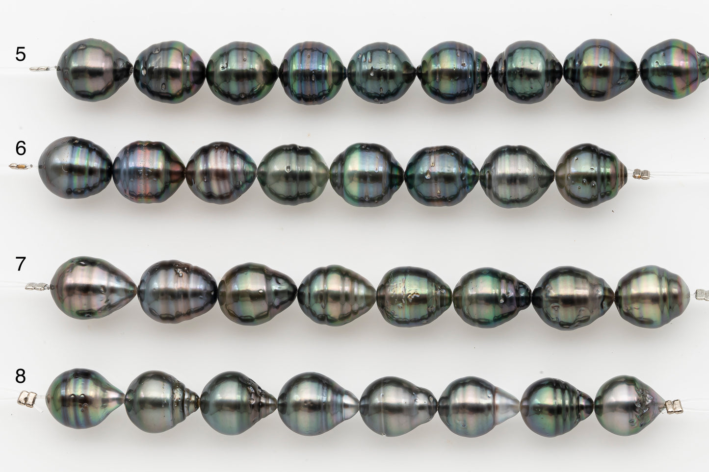 10-11mm Tahitian Pearl Short Strand with Minor Blemishes, Natural Colors, SKU # 3354TH