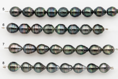 10-11mm Tahitian Pearl Short Strand with Minor Blemishes, Natural Colors, SKU # 3354TH